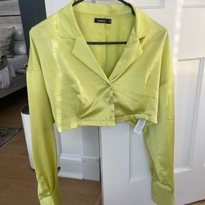 Crop button down top